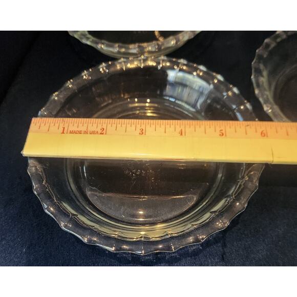 Vintage Pyrex Clear Glass Mini Pie Plates – Set of 4 – 6” Fluted Edge – USA made - Picture 6 of 6